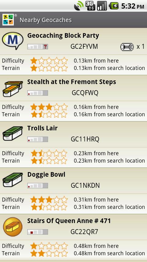 android geocaching