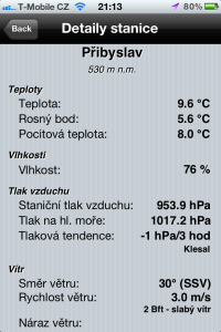 iRadar Iphone počasí předpověď meteoradar online